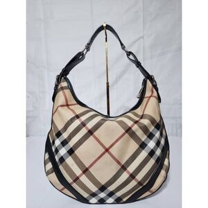 Burberry Beige and Black Hobo Bag